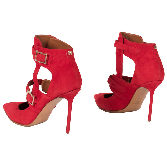 Valentino Buckle Point-Toe Stiletto Heel