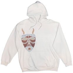 Tribal Mask Hoodie - White