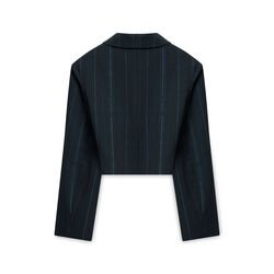 Cropped Blazer Pinstripe
