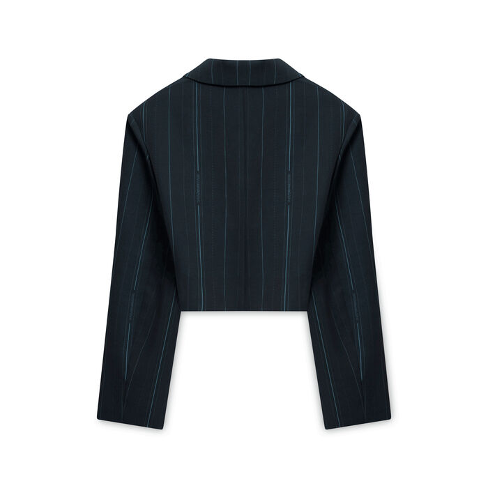 Cropped Blazer Pinstripe