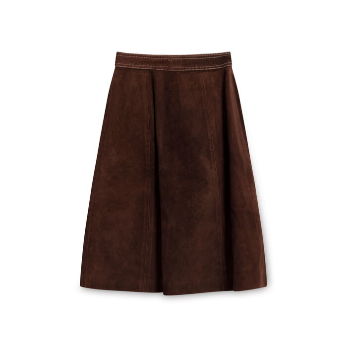Vintage Suede Leather Top and Skirt