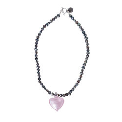 Good Luck Necklace, Black & Pink