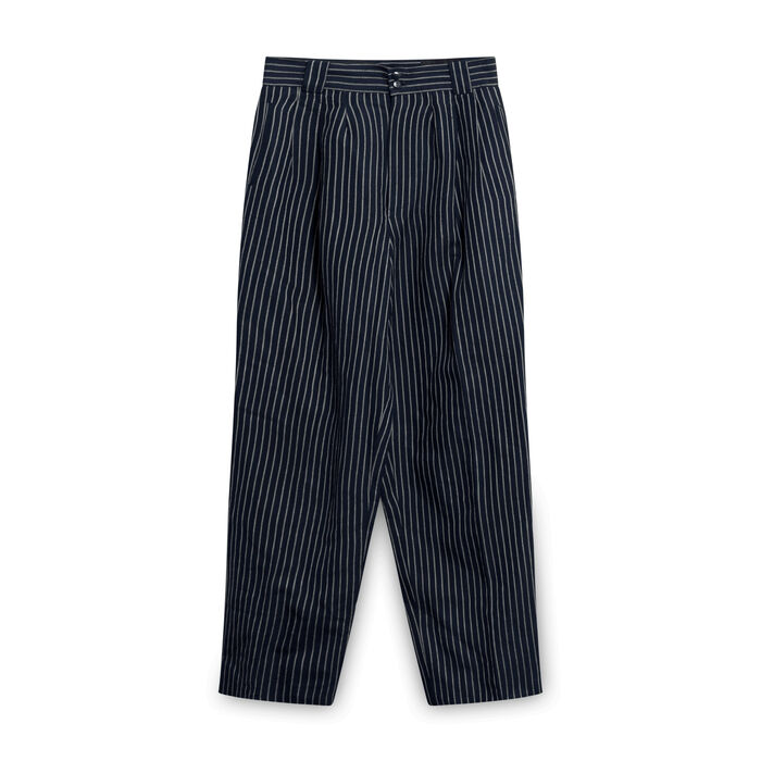 Vintage Giorgio Sant'Angelo Striped Trousers - Navy