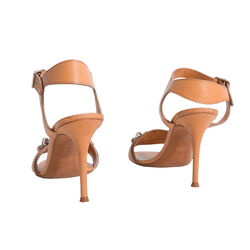 Celine Tan Leather Heeled Sandals