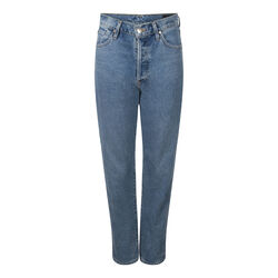 Goldsign- Benefit High-Rise Straight Jeans in Light Blue