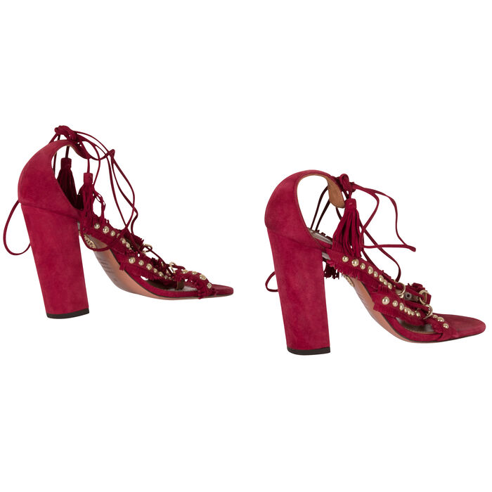 Aquazzura Red Lace-Up Heel