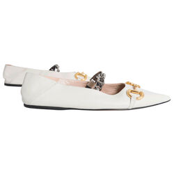 GUCCI Deva Horsebit & Chain Convertible Pointed Toe Ballet Flat