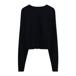 I Am Real Cropped Sweatshirt in Black