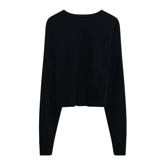I Am Real Cropped Sweatshirt in Black