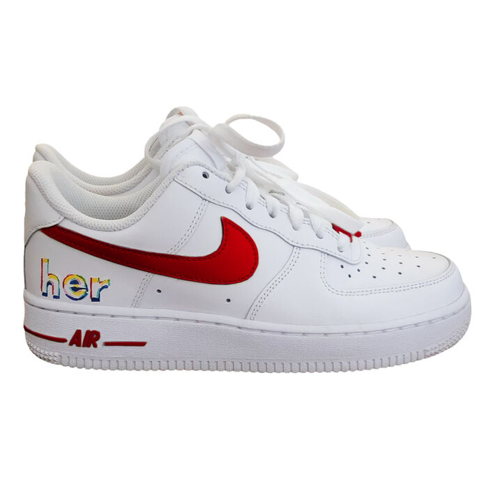 Custom AF1 Shoes - Red