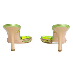 René Caovilla Leather Butterfly Crystal Embellishments Slides
