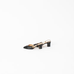 Chanel Goatskin & Grosgrain Slingback Heel