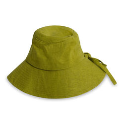 Vintage Linen Summer Bucket Hat in Green