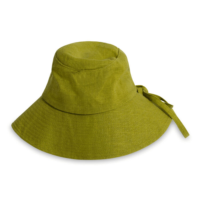 Vintage Linen Summer Bucket Hat in Green