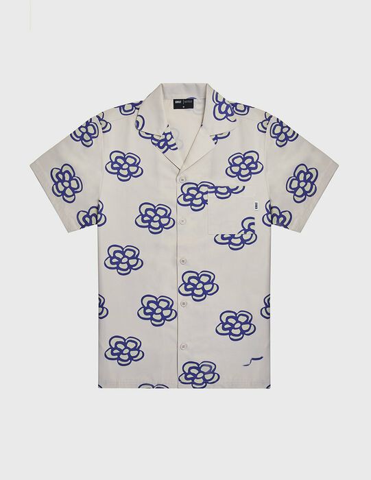 KROST x Barneys Floral Icon Bowling Shirt- Antique White