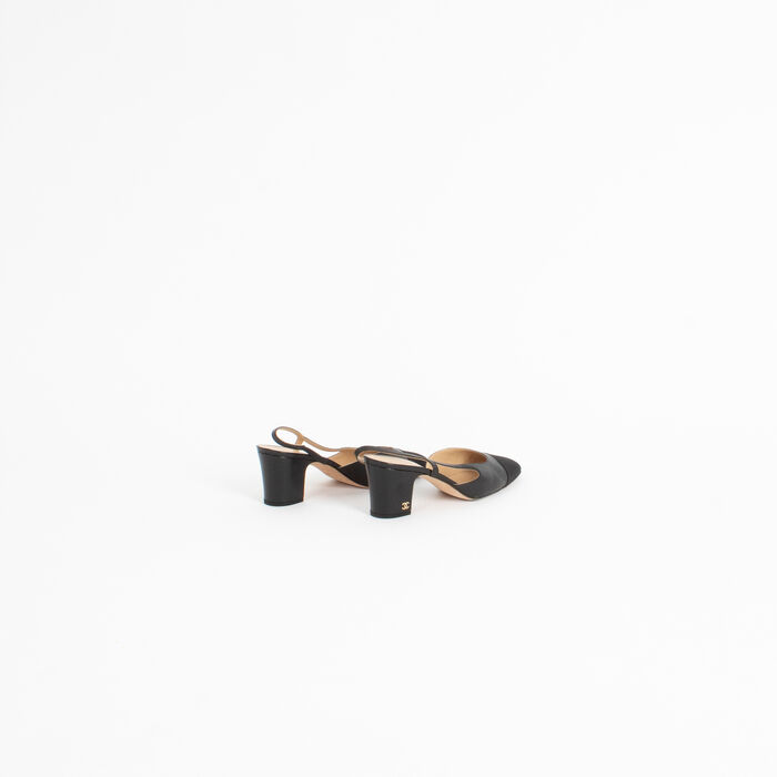 Chanel Goatskin & Grosgrain Slingback Heel