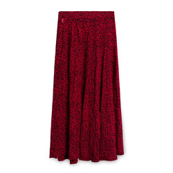 Vintage Sybil Animal Print Midi Skirt - Red
