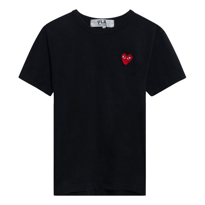 Comme des Garçons Play Black & Red Heart Patch T-Shirt