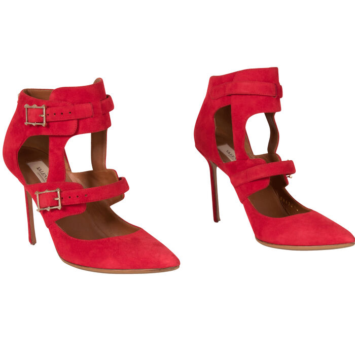 Valentino Buckle Point-Toe Stiletto Heel