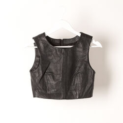 Vintage Jaggar Leather Flash Crop Top