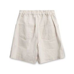 Oak + Fort Cream High-Waisted Denim Shorts
