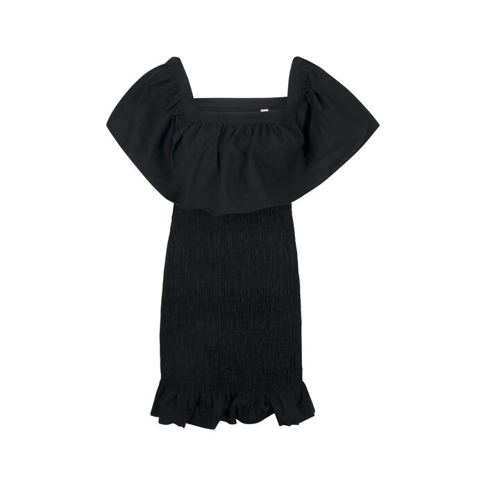 Solid & Striped Smocked Ruffle Dress