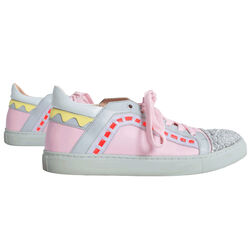 Sophia Webster Riko Glitter Cap-Toe Sneakers - Pink