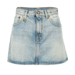 R13 Denim High Rise Mini Skirt