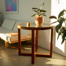 Wooden Glass Side Table