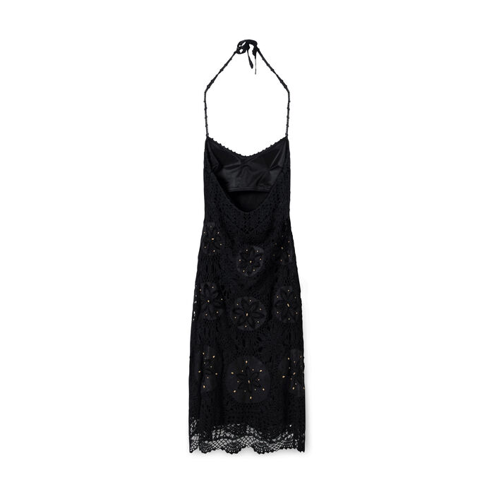 Sue Wong Crochet Halter Dress