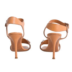 Celine Tan Leather Heeled Sandals
