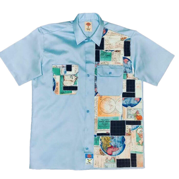 Axecents Map Pack S/S Work Shirt - Light Blue