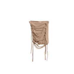 Camel Wrap Mini Skirt