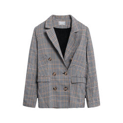 Seven Wonders Check Blazer- Orange and Black