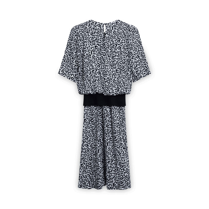 Vintage 80s Karin Stevens Dress - White/Black