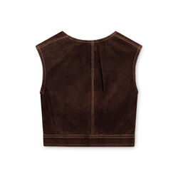 Vintage Suede Leather Top and Skirt