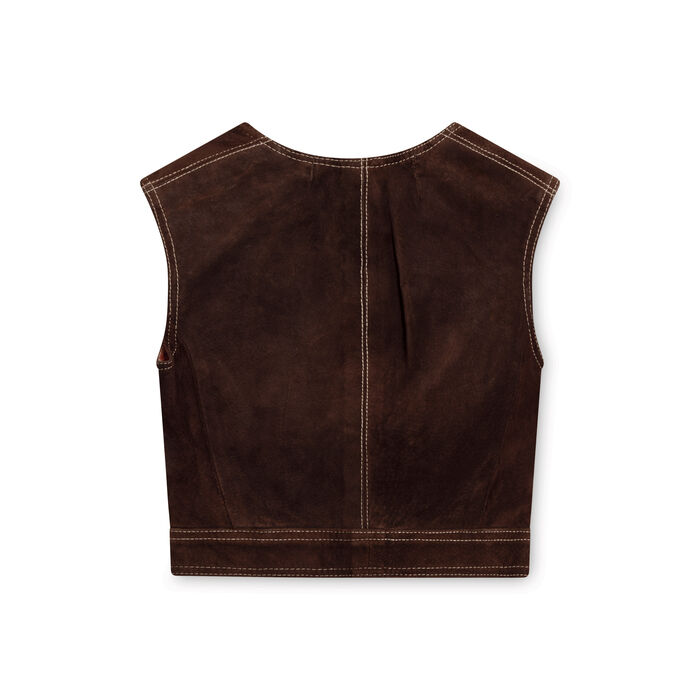 Vintage Suede Leather Top and Skirt