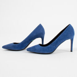 Saint Laurent Blue Suede Clara Pointed Toe Pumps