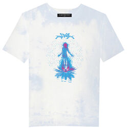 Club Fantasy In Bloom Tee in Blue/White Tie-Dye