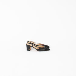 Chanel Goatskin & Grosgrain Slingback Heel