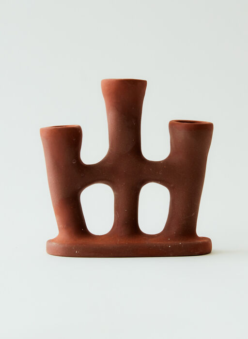 Triple Stem Candle Holder in Natural