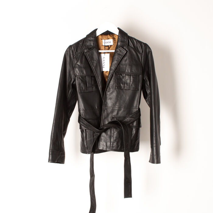 wrap leather jacket