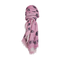 Alexander McQueen Skull Scarf- Pink/Grey