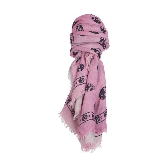 Alexander McQueen Skull Scarf- Pink/Grey