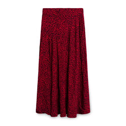 Vintage Sybil Animal Print Midi Skirt - Red
