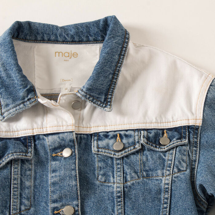 maje cropped denim jacket