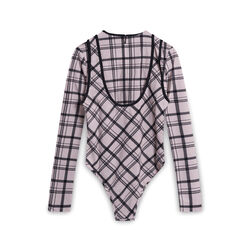 Markoo Plaid Bodysuit - Pink