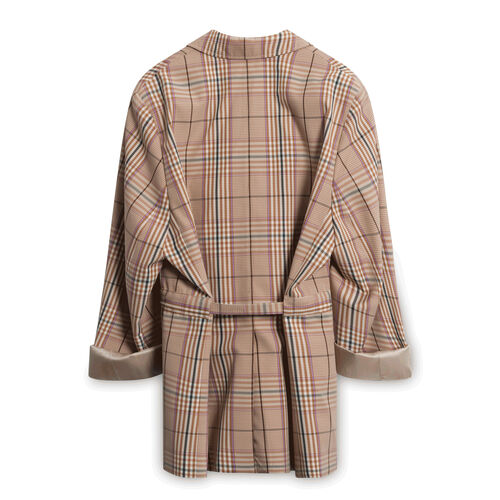 Maison Kitsune Tailored Plaid Coat - Brown