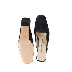 Salvatore Ferragamo Black Velvet Mules