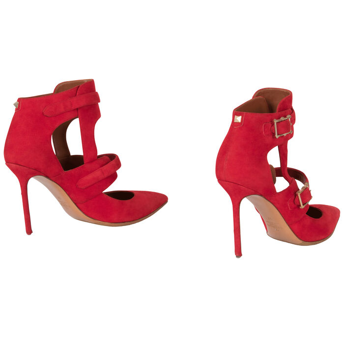 Valentino Buckle Point-Toe Stiletto Heel